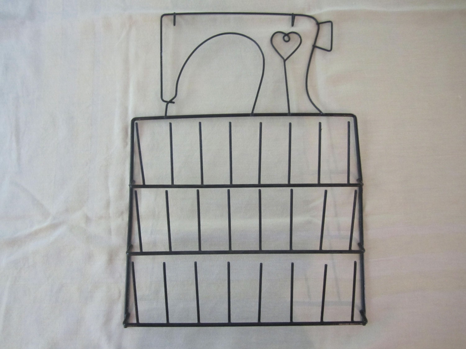 Vintage Black Metal Thread Rack Spool Holder Display Rack