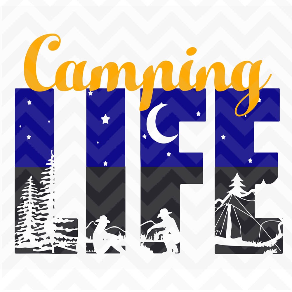 Download Camping Life SVG Design Silhouette Studio Software
