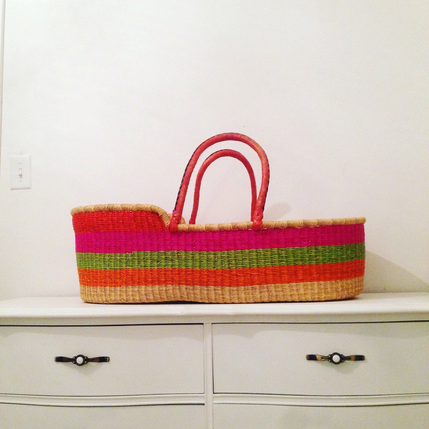 African Woven Moses Basket Fair Trade by LarkLilly on Etsy