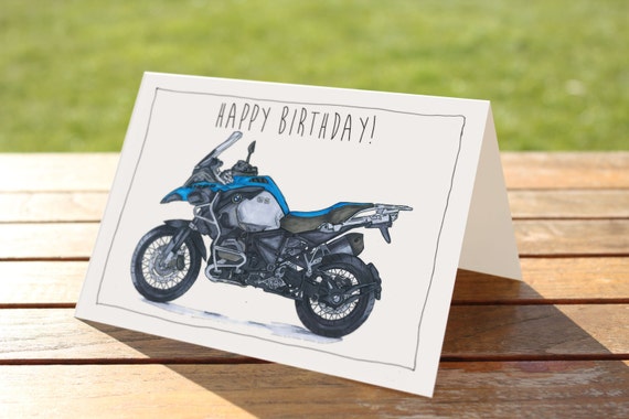 Motorcycle Birthday Card BMW R1200GS A6 6 x 4