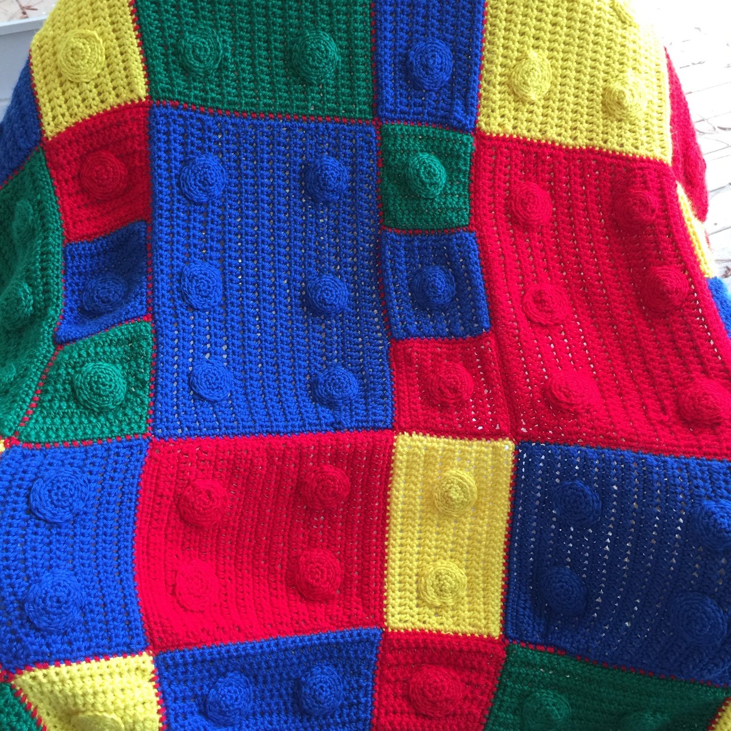 Lego afghan by SimplySouthernCroche on Etsy
