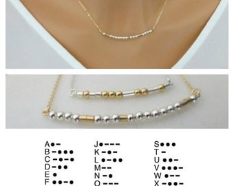 Morse code necklace custom Secret code necklace Personalized jewelry, Sister Necklace, Graduation gift, Bridesmaid necklace, Custom name