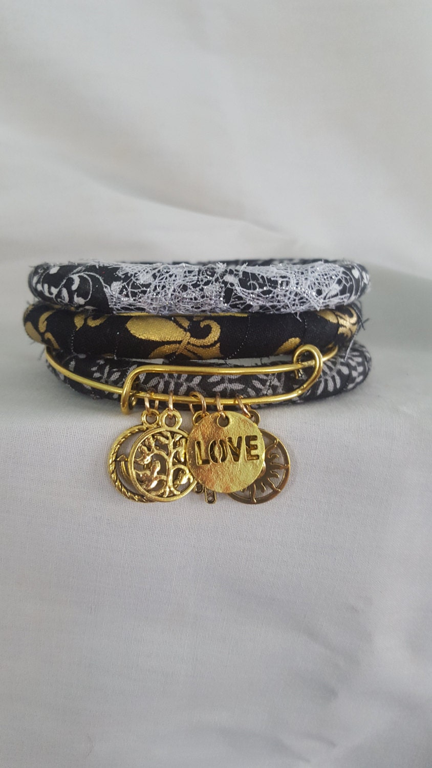 Fabric charm bracelet Clearance