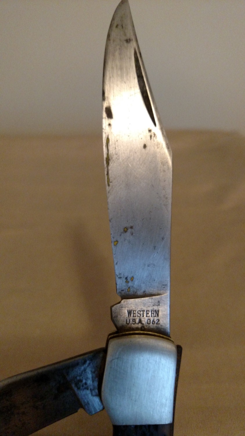 Western Pocket Knife 062 Double Folding USA 1960's