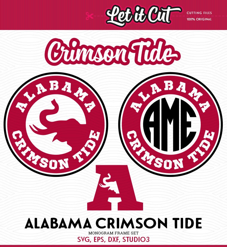 Download Alabama Crimson Tide Monogram Frame SVG EPS DXF Studio3