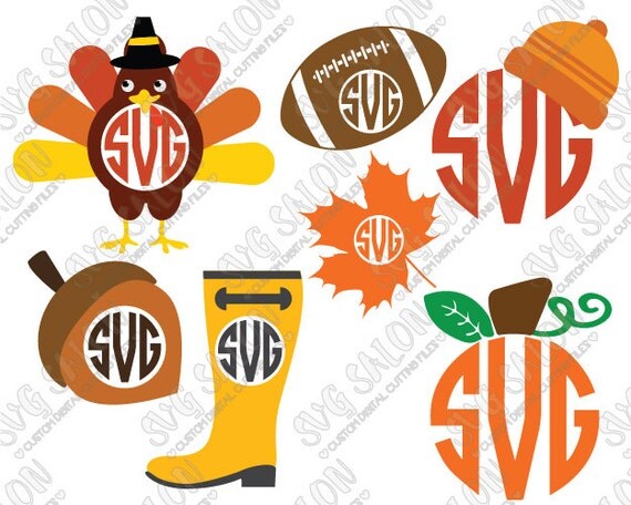 Download Thanksgiving Autumn / Fall Monogram Cutting File / by SVGSalon