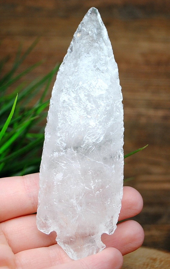 Clear Crystal Quartz Arrowhead Spearpoint from by peoplecrystals