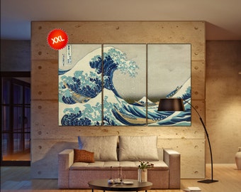 The Great Wave off Kanagawa wall art print prints on canvas Katsushika Large The Great Wave - Hokusai photo art work framed art artwork