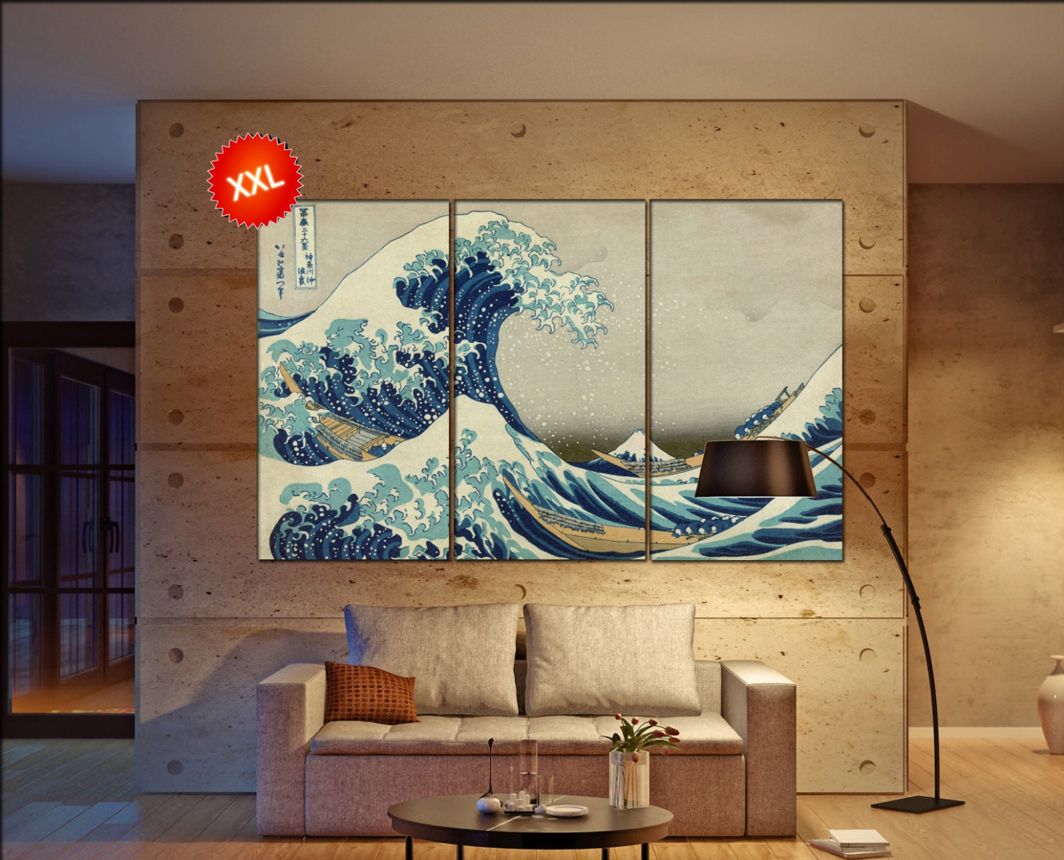 The Great Wave off Kanagawa print on canvas wall art Katsushika Large The Great Wave Hokusai
