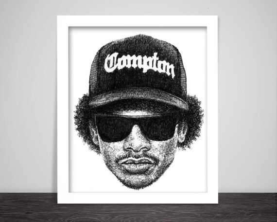 Scribbled Eazy E Hip Hop Poster by ScribbleZone on Etsy