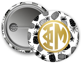 Phi Mu Faux Gold Foil Pineapple Single or Bulk 2.25" Pinback Button