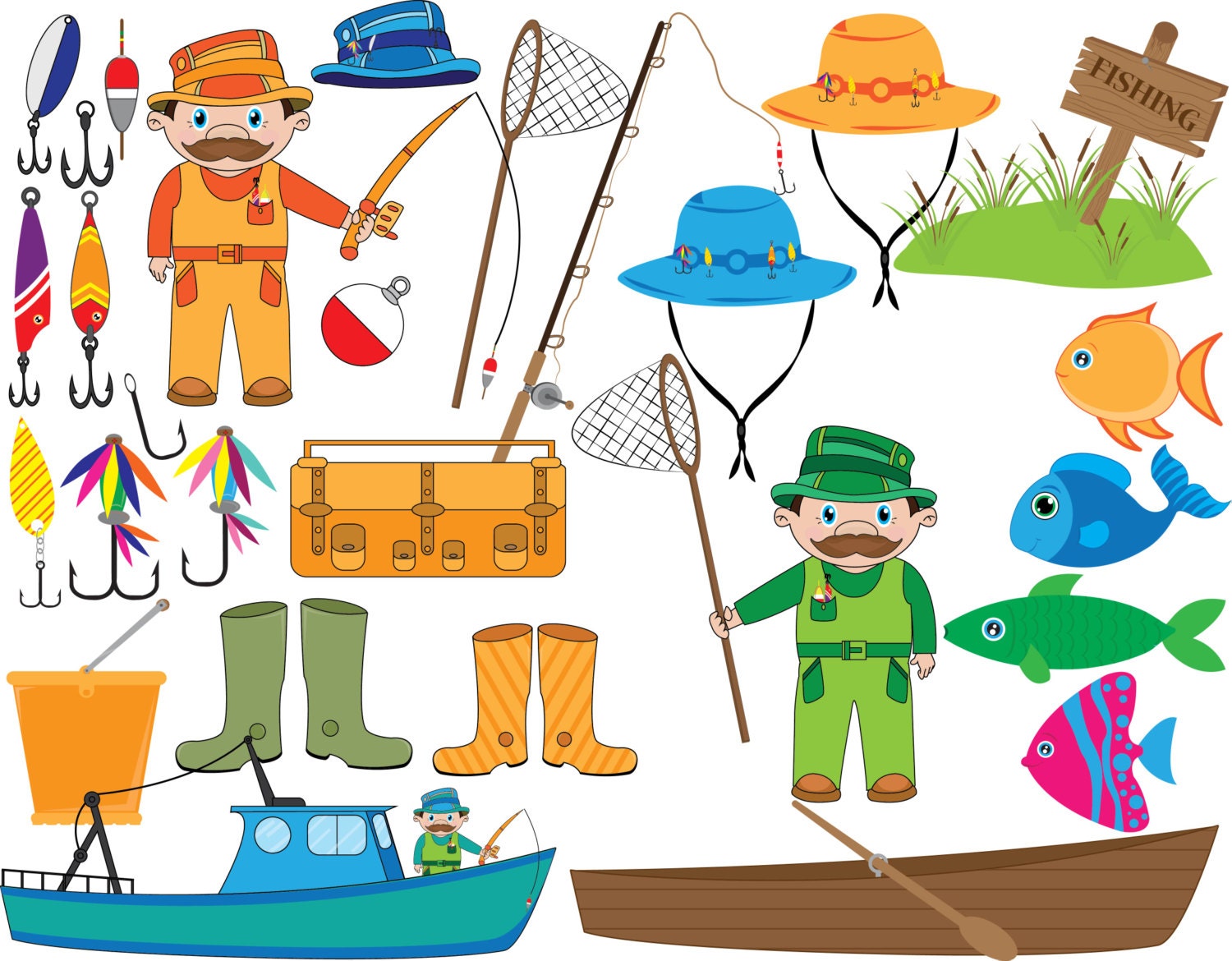 Download SVG, DXF, Eps Cutting Files - fishing Set Cutting Files ...