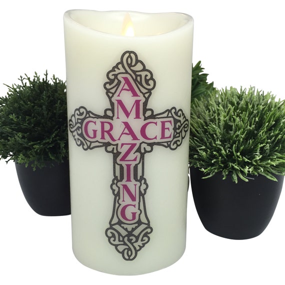 Flameless Candle Christian Home Decor by TheCustomCandlePlace