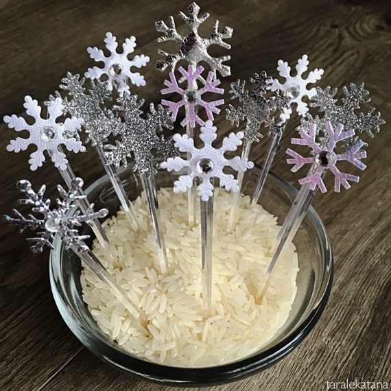 Set of 12 Snowflake Ice Picks Winter Wonderland Frozen