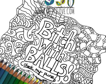 Bitch colouring page | Etsy