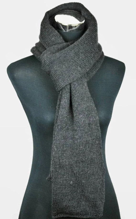 Men's scarf black knit scarf.Men's gift unisex by CopperPenni