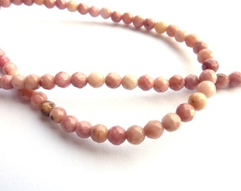 Lot of 10 beads Ø 5mm rhodonite faceted PCH0120 fine gem semi precious stone
