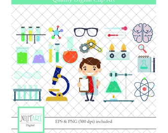 Science clipart , Chemistry clipart, vector graphics, laboratory clipart, lab clipart, digital images - CL 085