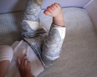 Baby Leggings / Baby Pants in Harem Style - Whale Tales - READY TO SHIP by Little Dreamer