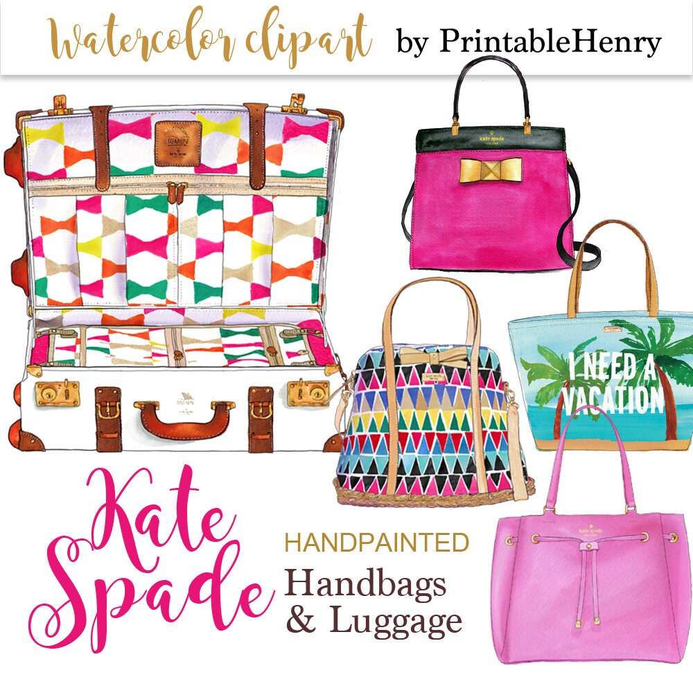 Fashion art printable Kate Spade clipart by PrintableHenry on Etsy