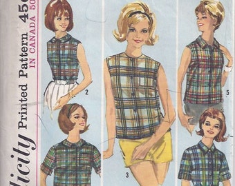 Misses' Blouses Pattern/ Patron de chemisiers pour femme - 1960s