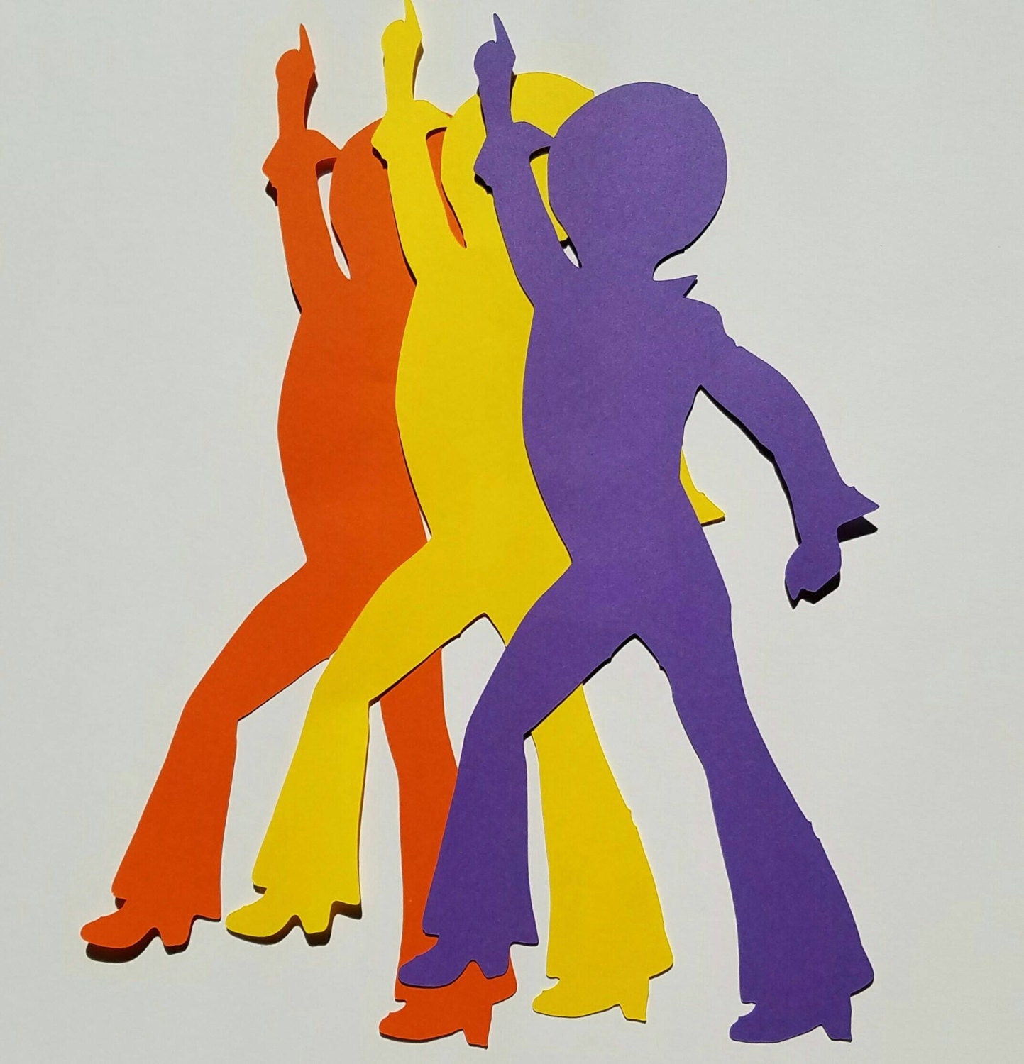 70s Party Cutouts Set of 3 Dancing Guy and 3 Dancing Girl