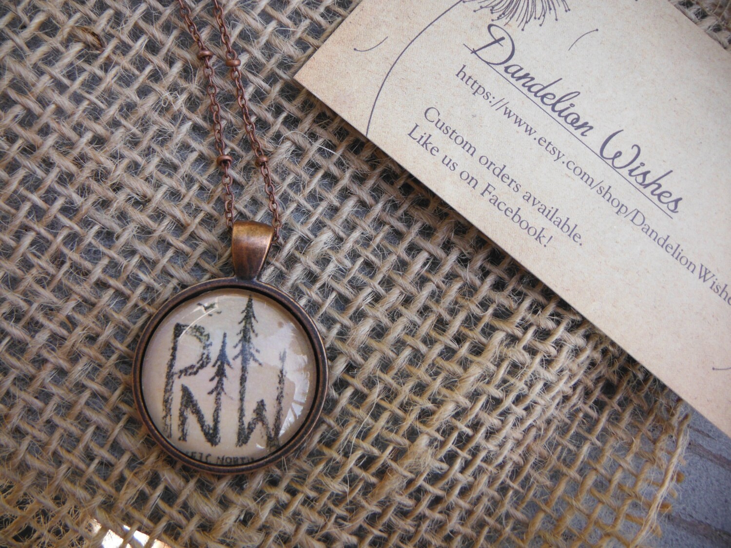 Pacific Northwest Glass Dome Necklace by DandelionWishes09 on Etsy