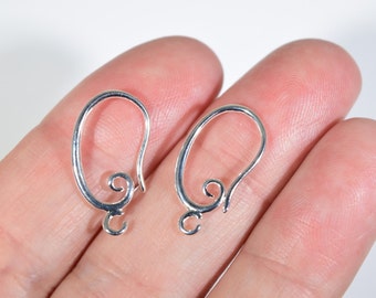 6 Earring Wires - Silver Earring Wires - Silver Earring Hooks - Earring Wires - Earring Hooks - Earring Findings - Earring Supplies - SC1018