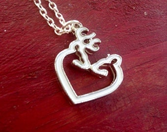 Buck and Doe Heart Necklace. Browning love necklace