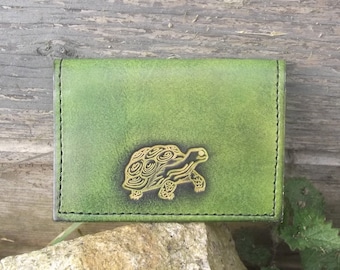 Credit cards holder , turtle design , colour "vert anis"(16 colours available)