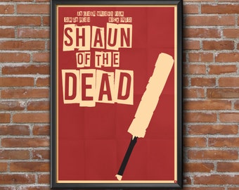Shaun of the Dead Movie Poster, Simple, Minimalist, Edgar Wright, Simon Pegg, Nick Frost, Zombies