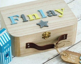Baby Memory Box Keepsake Box Children's suitcase style Memory Box New Baby Gift Birthday Gift Personalised Memory Box