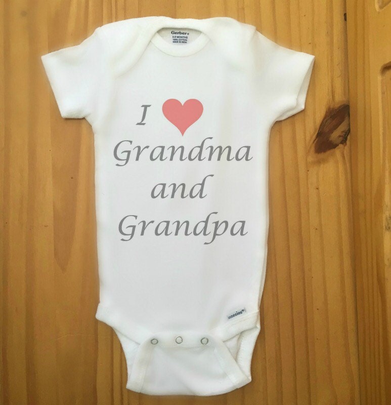 Grandma And Grandpa Onesie Baby Girl by MiniMagnoliaBoutique