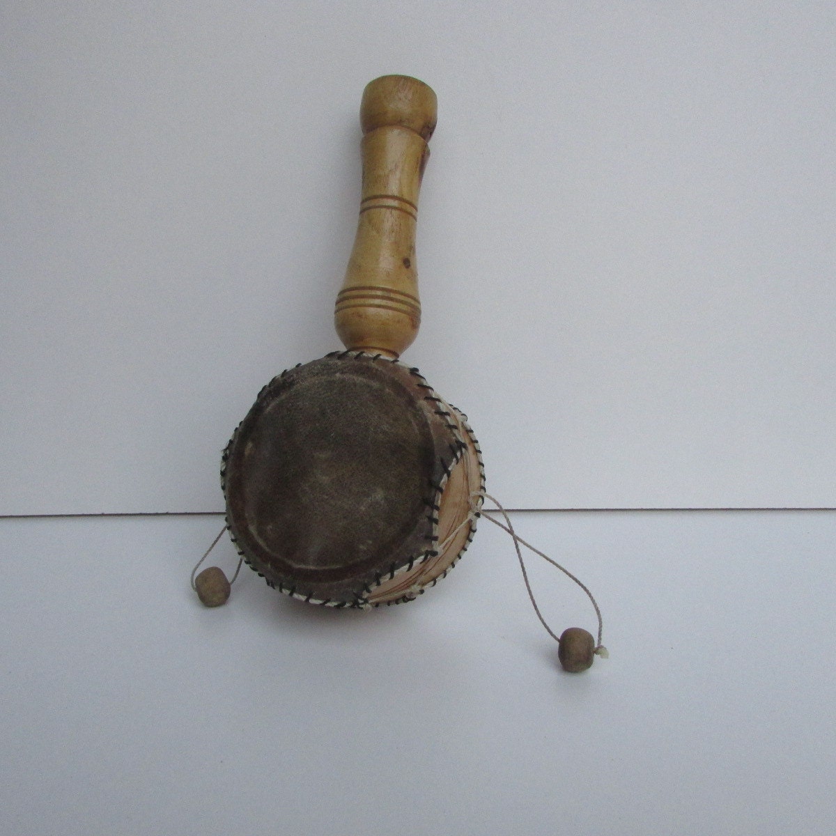 Vintage Hand Drum Drum with Wooden Handle Music Hand Tool