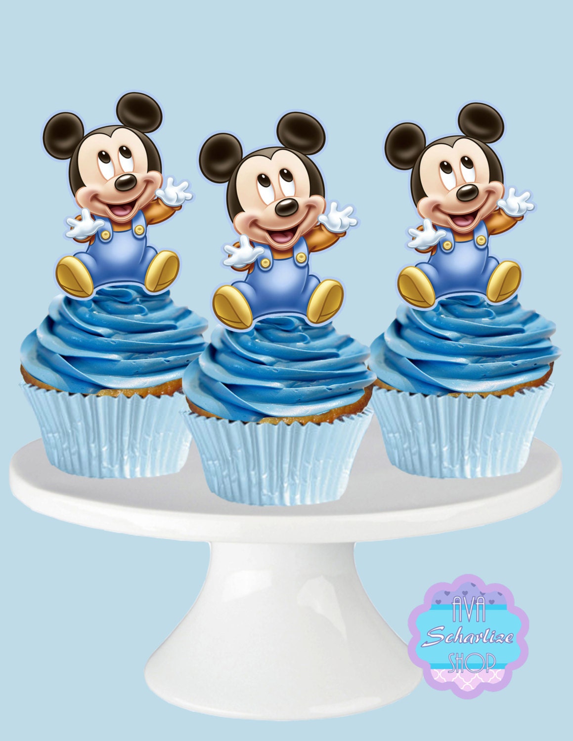 Baby Mickey Mouse Cupcake Topper Baby Mickey Mouse Cupcake