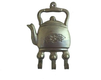 Vintage 3 Hook Tea Pot Wall Hook **FREE SHIPPING**