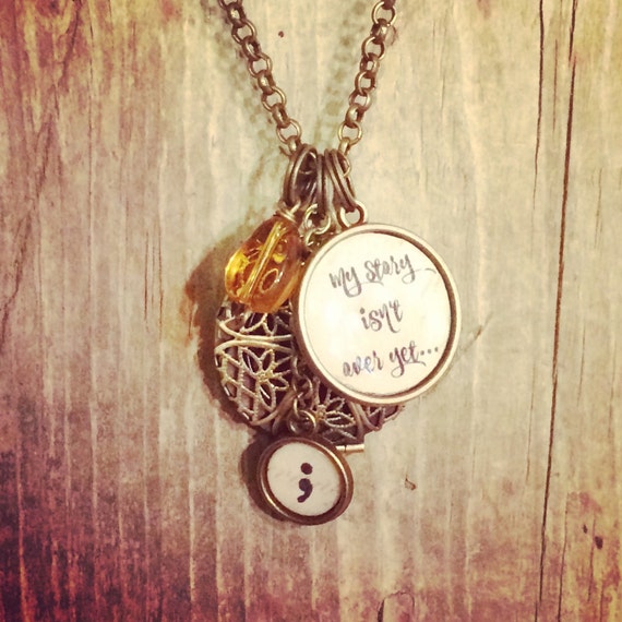 My Story Isn't Over Yet Semicolon Diffuser Necklace