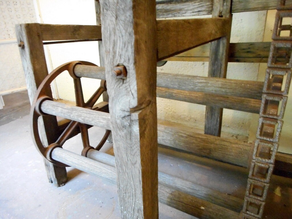 ON HOLD for Marshall Antique Broom Machine Broom Corn