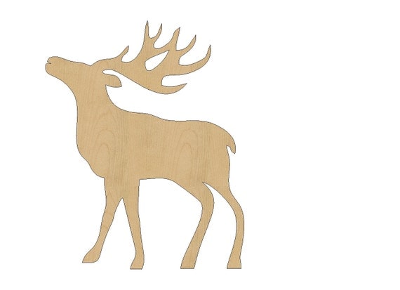 Reindeer Cutout Shape Laser Cut Unfinished Wood Shapes Craft