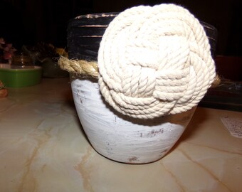 Pottery-Crock-accented-Jute-Celtic knot-Upcycle