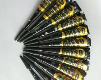12 Natural Henna Cones, henna paste in a cone, Handmade henna cones, Hand rolled henna cones, wedding henna kit