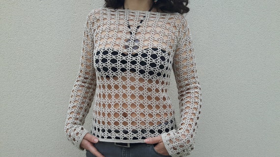 Women crochet tunic crochet tunic cotton crochet tunic