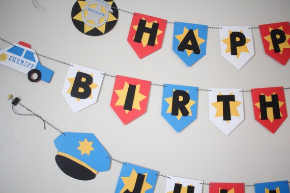 Police Birthday Banner/ Police Birthday by Pleasantviewparties