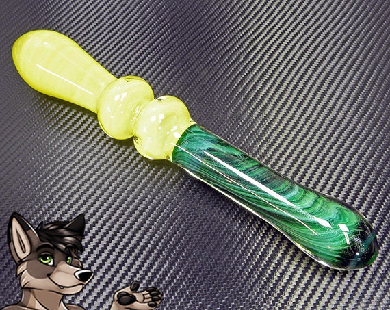 Double Ended Glass Dildo Sparkle Emerald Green And By GlassbyWo