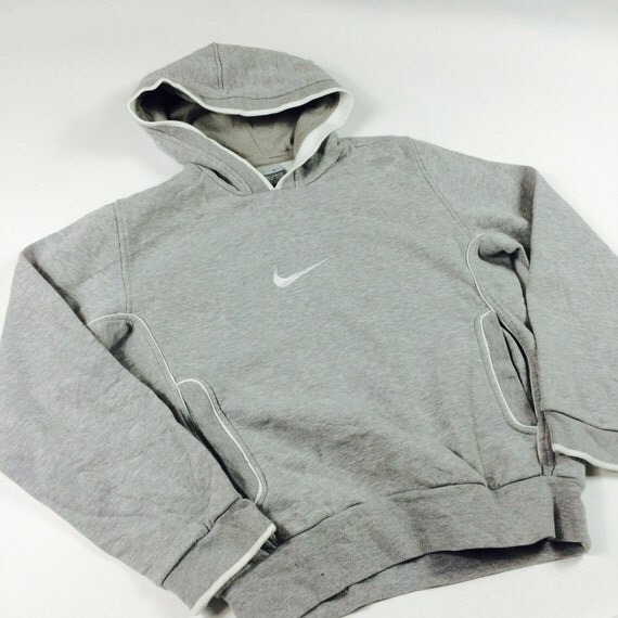 Grey nike pullover hoodie by oldbutgoldvintagee on Etsy