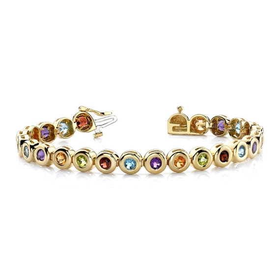 Tennis bracelet multi gemstone Clearance