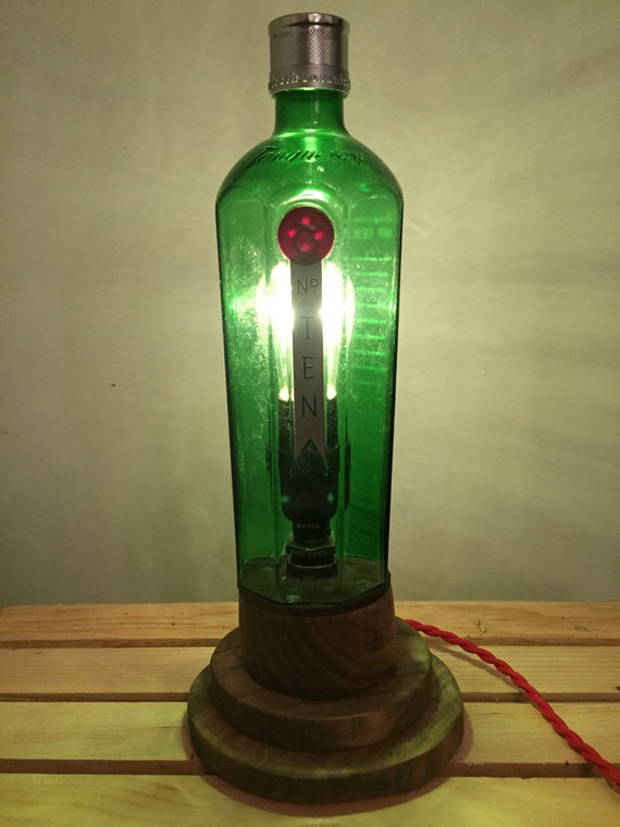 Tanqueray Gin Bottle Table Lamp No. Ten Gin by ContemporaryRust