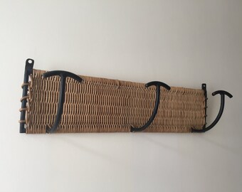Vintage Wicker/iron coat rack