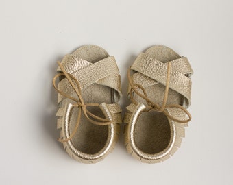 Golden Baby Sandals, Baby Sandals, leather sandales, baby leather sandales