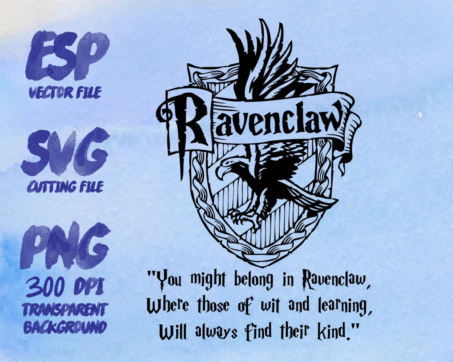 Download Ravenclaw home logo slogan Clipart SVG Cutting ESP Vectors